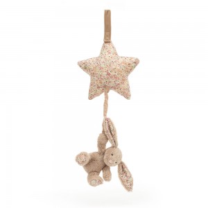 Beige Jellycat Blossom Bea Bunny Musical Pull | US-PQJT42306