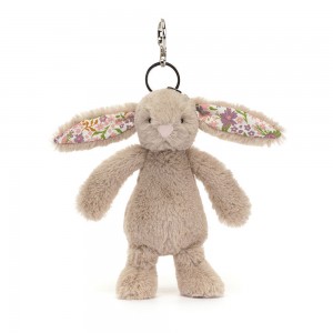 Beige Jellycat Blossom Bunny Petal Bag Charm | US-AWPE28760