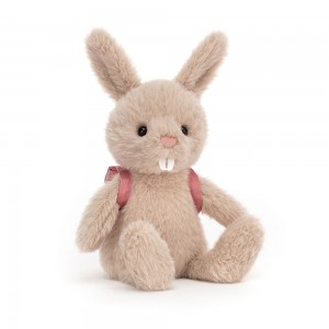 Beige / Coral Jellycat Backpack Bunny | US-LYKC41769