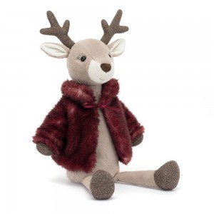 Beige / Dark Red Jellycat Vivien Reindeer | US-AKWZ70285