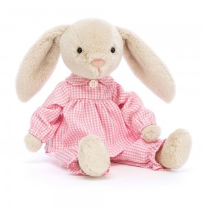 Beige / Pink Jellycat Lottie Bunny Bedtime | US-TDEL69152