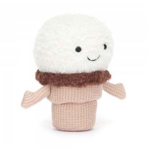 Beige / White Jellycat Amuseables Ice Cone | US-FDPQ78536