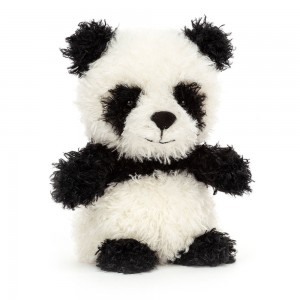 Black / White Jellycat Little Panda | US-TQOZ52683