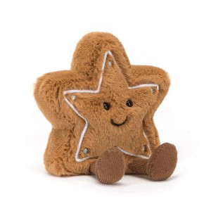 Brown Jellycat Amuseables Star Cookie | US-LQRP28563