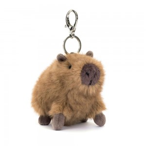 Brown Jellycat Clyde Capybara Bag Charm | US-LWDA13842