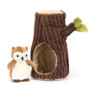 Brown Jellycat Forest Fauna Owl | US-KDQC62810