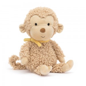 Brown Jellycat Fuzzkin Monkey | US-BHID20586