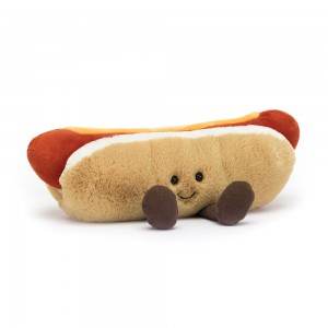 Brown / Orange Jellycat Amuseables Hot Dog | US-FSXM81246