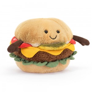 Brown / Yellow / Green Jellycat Amuseables Burger | US-VMJR97120