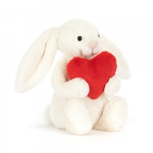 Cream Jellycat Bashful Red Love Heart Bunny | US-LPVI37452