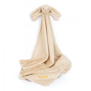 Cream Jellycat Personalised Bashful Luxe Bunny Blankie | US-RVGH39784