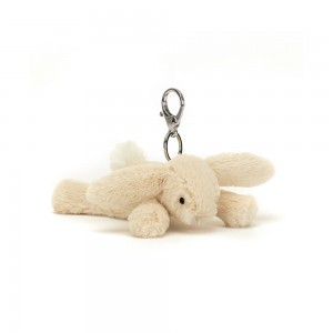 Cream Jellycat Smudge Rabbit Bag Charm | US-NXCR04358