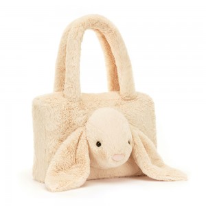 Cream Jellycat Smudge Rabbit Tote Bag | US-MRAD39174