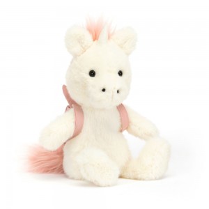 Cream / Beige Jellycat Backpack Unicorn | US-COYU63124