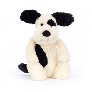 Cream / Black Jellycat Bashful Puppy | US-FUAO51374