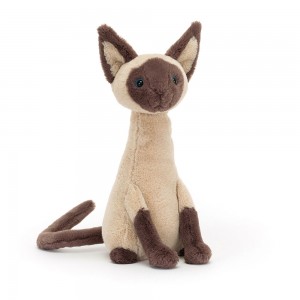 Cream / Brown Jellycat Iris Siamese Cat | US-MTAK85417