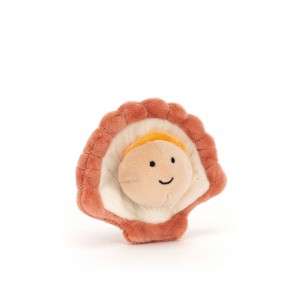 Cream / Coral Jellycat Sensational Seafood Scallop | US-UNRX36280