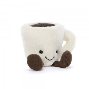 Cream / Dark Brown Jellycat Amuseables Espresso Cup | US-WXLB32894