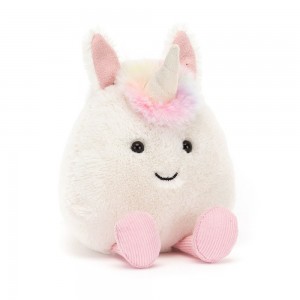 Cream / Pink Jellycat Amuseabean Unicorn | US-OAHF86013