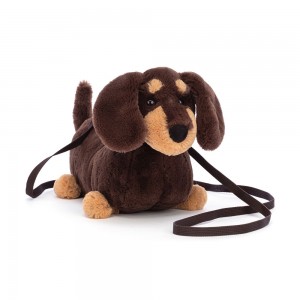 Dark Brown Jellycat Otto Sausage Dog Bag | US-NIMX26584