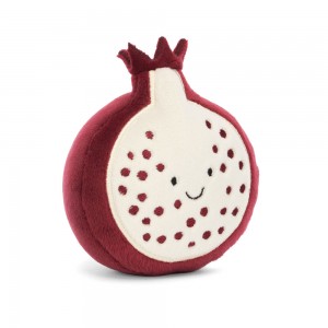 Dark Red / Cream Jellycat Fabulous Fruit Pomegranate | US-LMRV35129