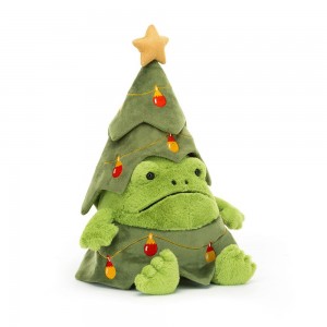 Green Jellycat Christmas Tree Ricky Rain Frog | US-VQAS15472