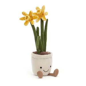 Green / Yellow / Beige Jellycat Amuseables Daffodil | US-COUE25178