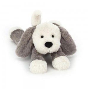 Grey / White Jellycat Smudge Puppy | US-PLDF02894