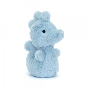 Light Blue Jellycat Fluffy Seahorse | US-NROU36971