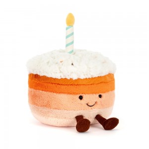 Orange / Beige Jellycat Amuseables Jellina Birthday Cake | US-KJFE71425