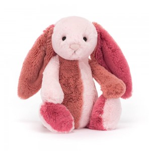 Pink / Coral Jellycat Bashful Patchwork Coralia Bunny | US-WRAX10459