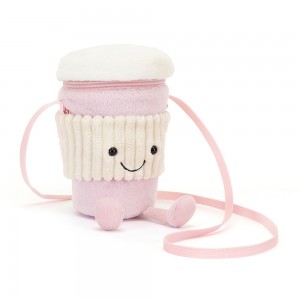 Pink / Cream Jellycat Amuseables Coffee-To-Go Bag | US-HETM41638