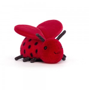 Red / Black Jellycat Loulou Love Bug | US-KVNU03672