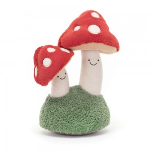 Red / Green Jellycat Amuseables Pair of Toadstools | US-GWDX34058