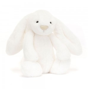 White Jellycat Bashful Luxe Bunny Luna | US-ABWZ49263