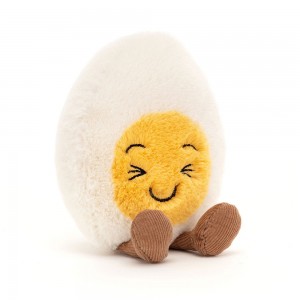 White / Yellow Jellycat Amuseable Laughing Boiled Egg | US-JUNS97548