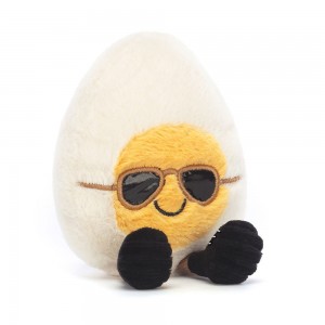 White / Yellow / Black Jellycat Amuseables Boiled Egg Chic | US-TBYS12580