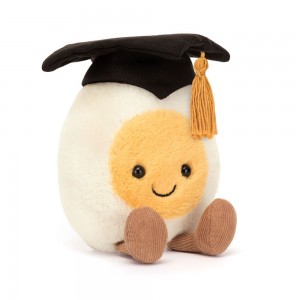 White / Yellow / Black Jellycat Amuseables Boiled Egg Graduation | US-GNME15830