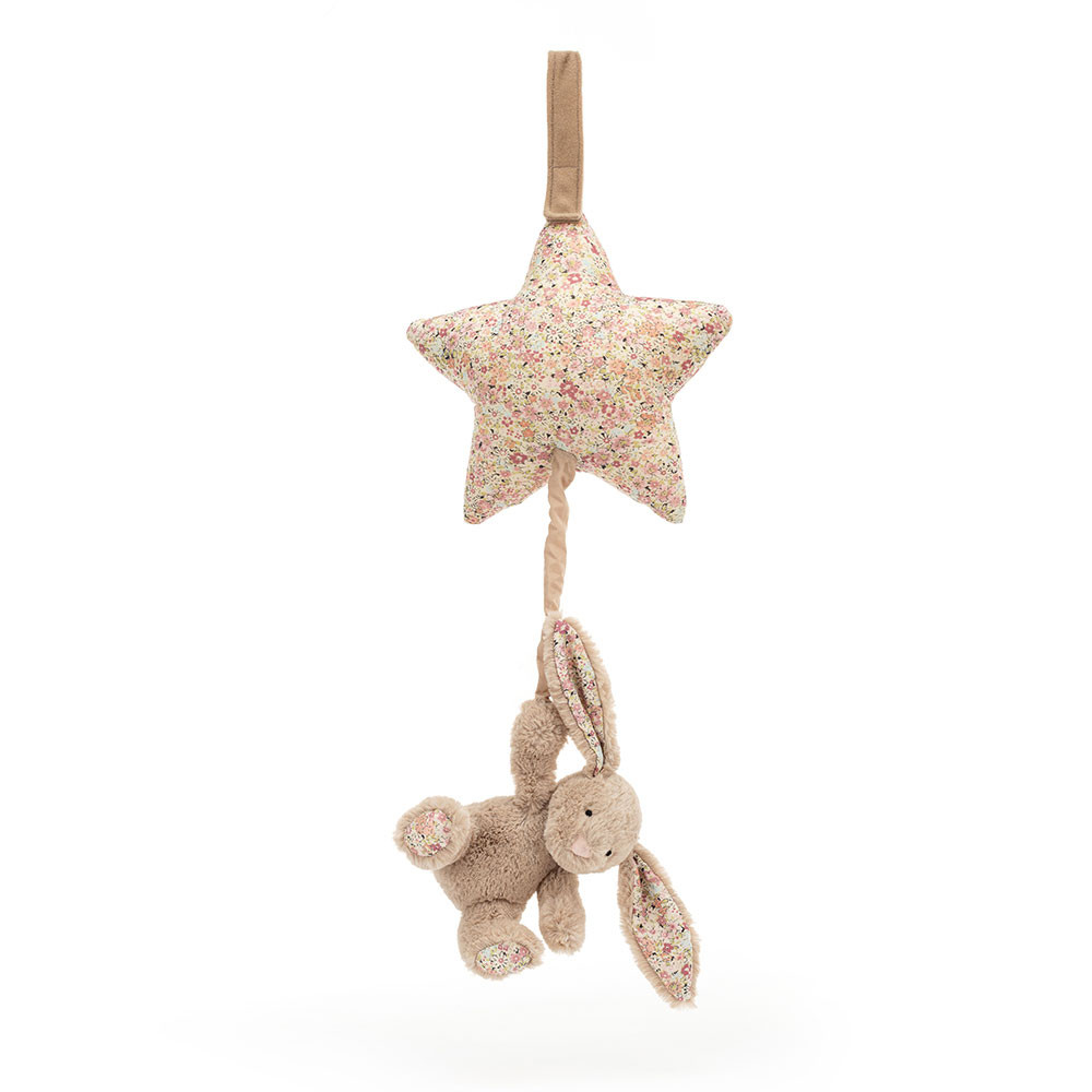 Beige Jellycat Blossom Bea Bunny Musical Pull | US-PQJT42306