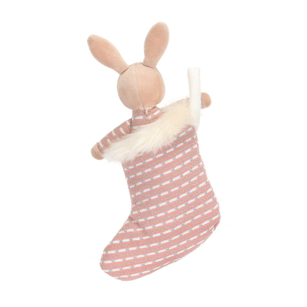 Beige Jellycat Shimmer Stocking Bunny | US-TRDO52634