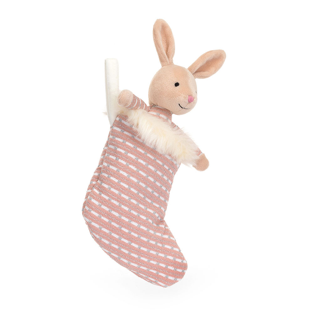 Beige Jellycat Shimmer Stocking Bunny | US-TRDO52634