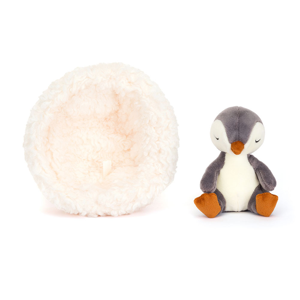 Beige / Grey / White Jellycat Hibernating Penguin | US-VKEX59026