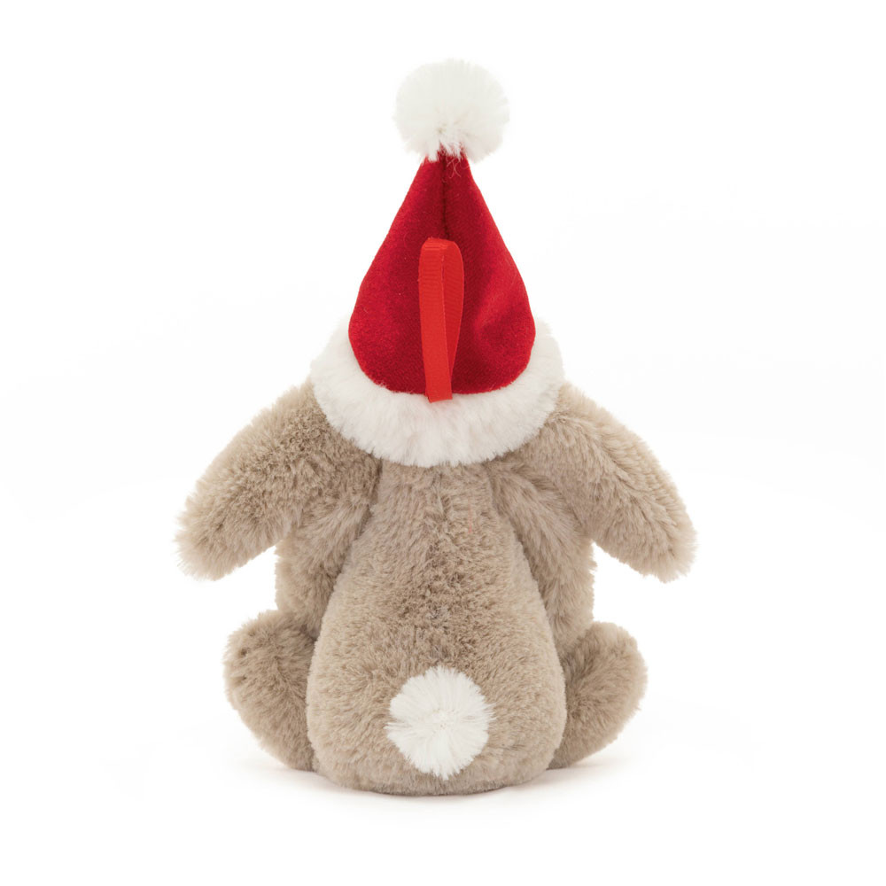 Beige / Red Jellycat Bashful Christmas Bunny Decoration | US-FEUN58697