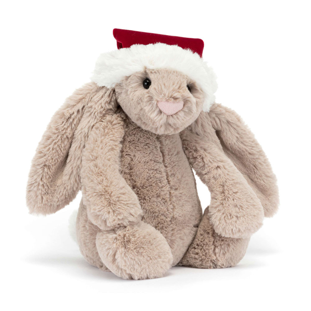 Beige / Red Jellycat Bashful Christmas Bunny | US-PSNE06172