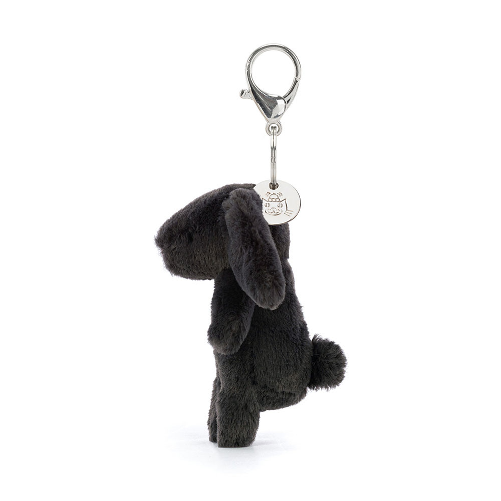 Black Jellycat Bashful Bunny Bag Charm | US-BULA97635