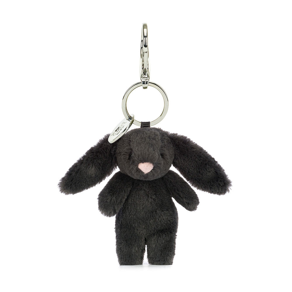 Black Jellycat Bashful Bunny Bag Charm | US-BULA97635