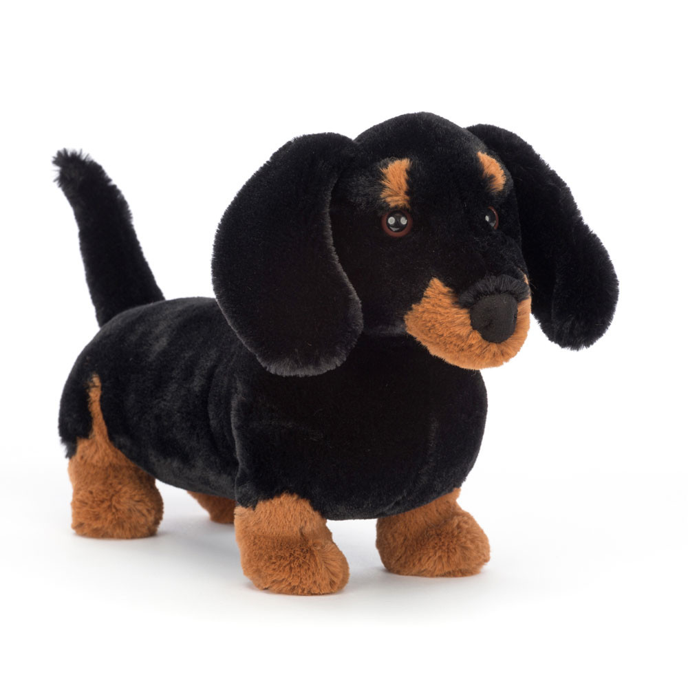 Black / Brown Jellycat Freddie Sausage Dog | US-QTZW67095