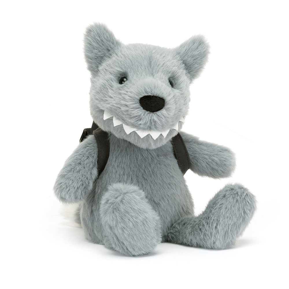 Blue Grey Jellycat Backpack Wolf | US-GYQC97253