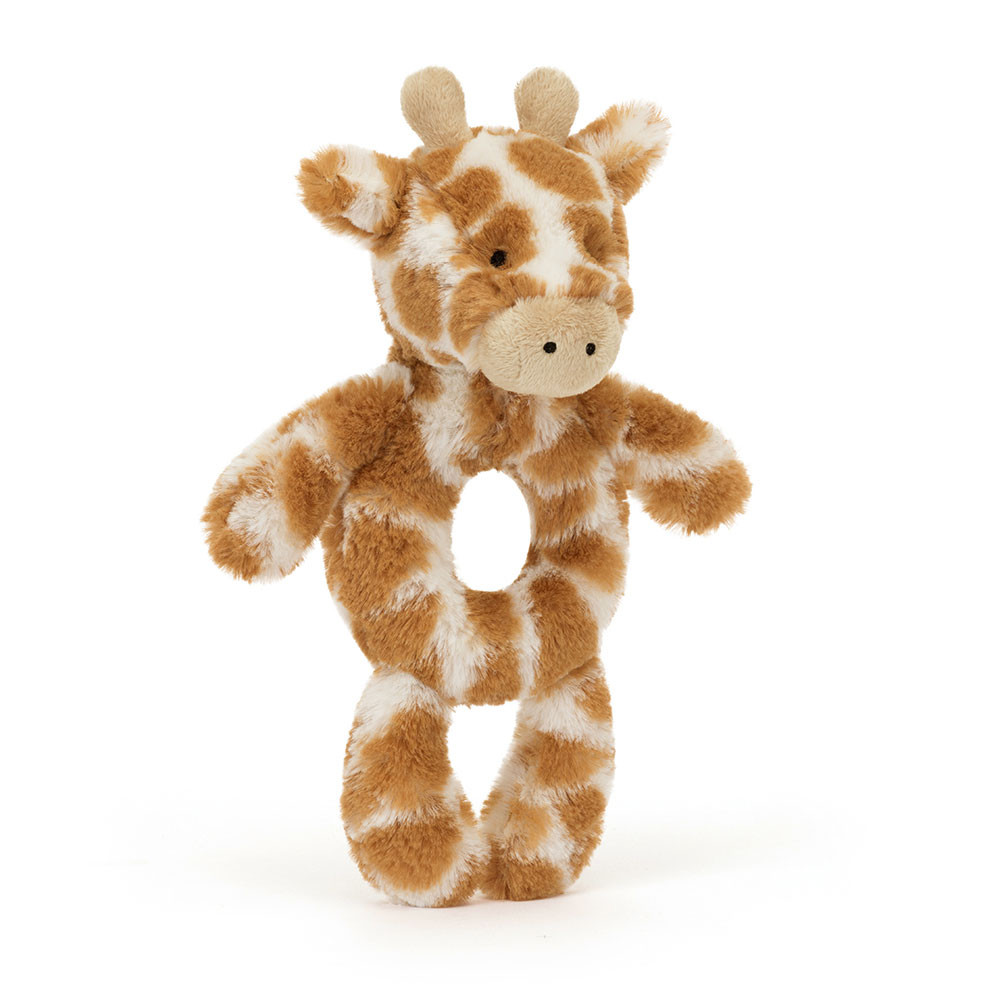 Brown Jellycat Bashful Giraffe Ring Rattle | US-ONXA17508