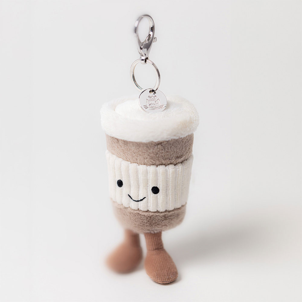 Brown / Cream Jellycat Amuseables Coffee-To-Go Bag Charm | US-HJMR74829